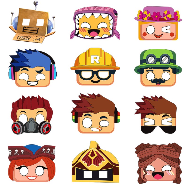 Party Games In Roblox - 12 masques en papier à thème