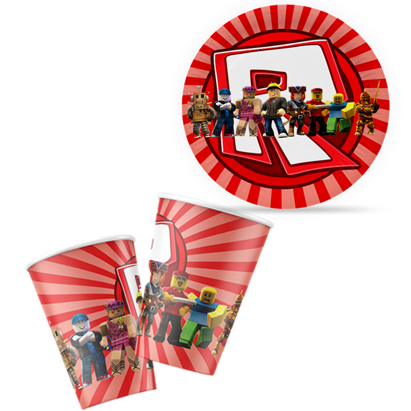 Party Games In Roblox - Robot joyeux anniversaire, ensemble de vaisselle,
