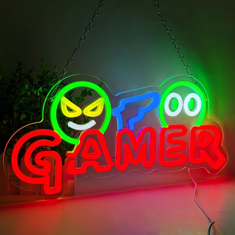 Enseigne néon LED Gamer, Lampe - Party Games School avis et prix