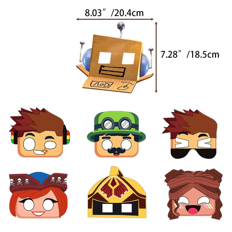 12 masques en papier à thème R - Party Games In Roblox avis et prix