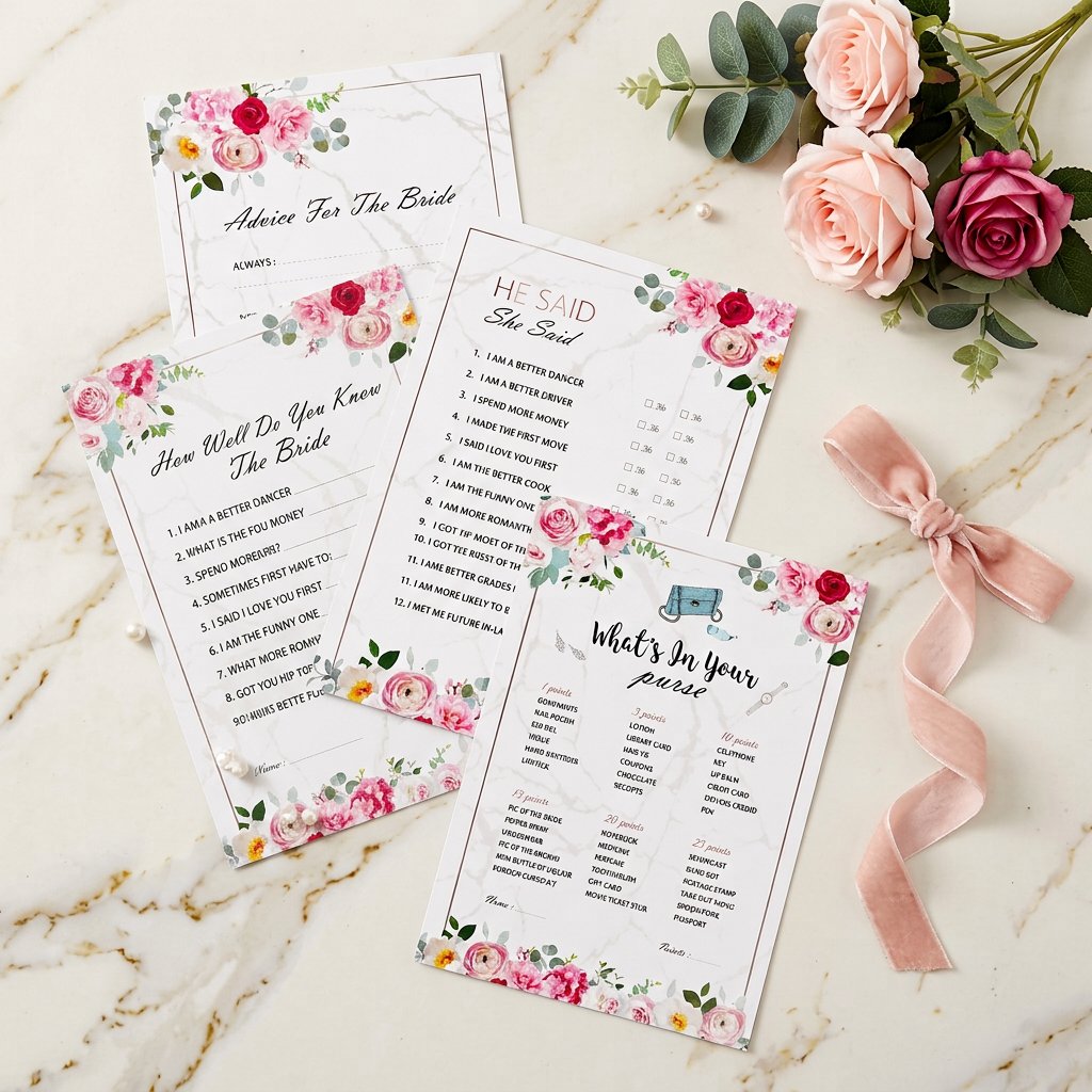 Ensemble de cartes de jeux pou - Party Games Bridal Shower avis et prix