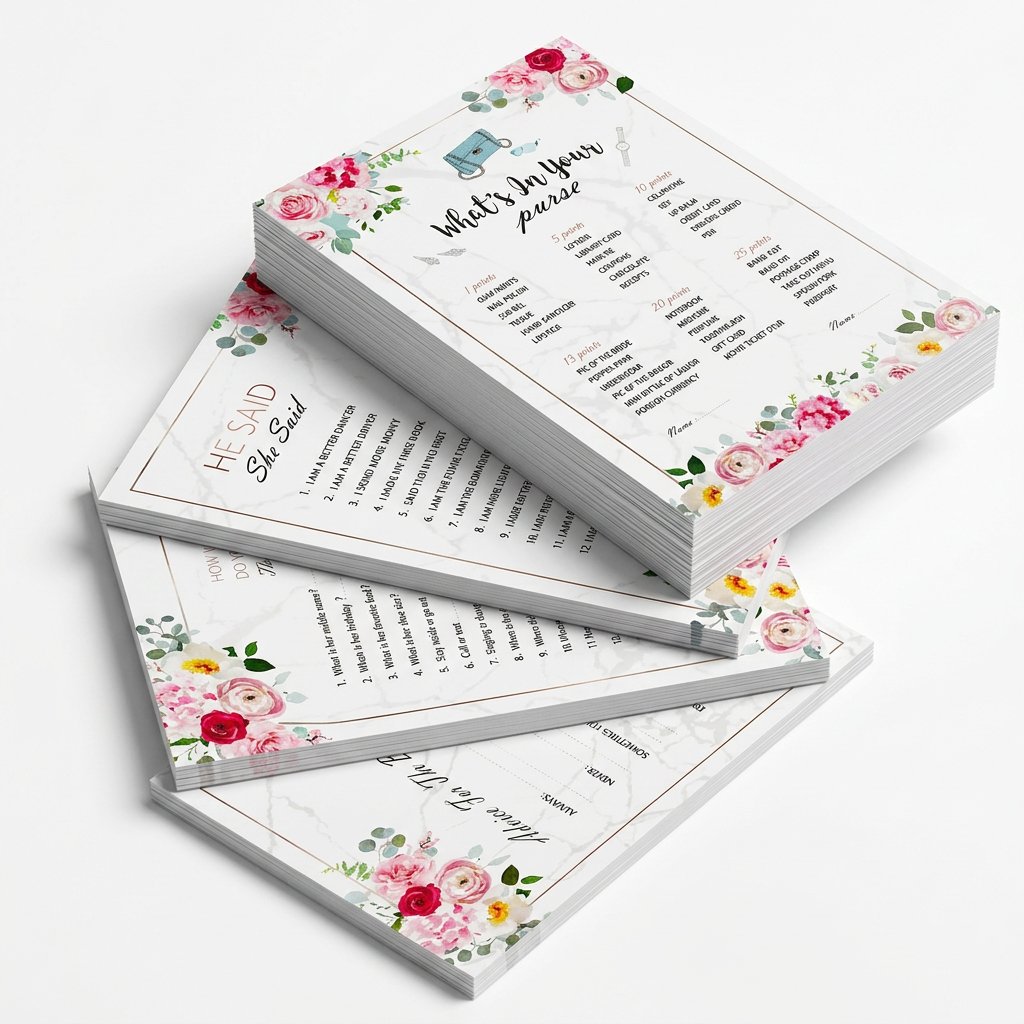 Ensemble de cartes de jeux pou - Party Games Bridal Shower avis et prix