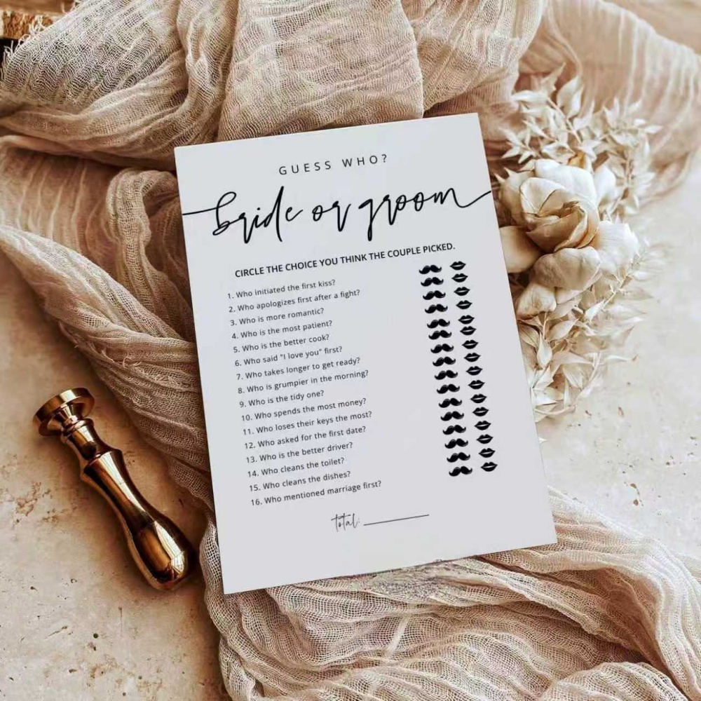 20 cartes de jeu de mariage am - Party Games Bridal Shower avis et prix