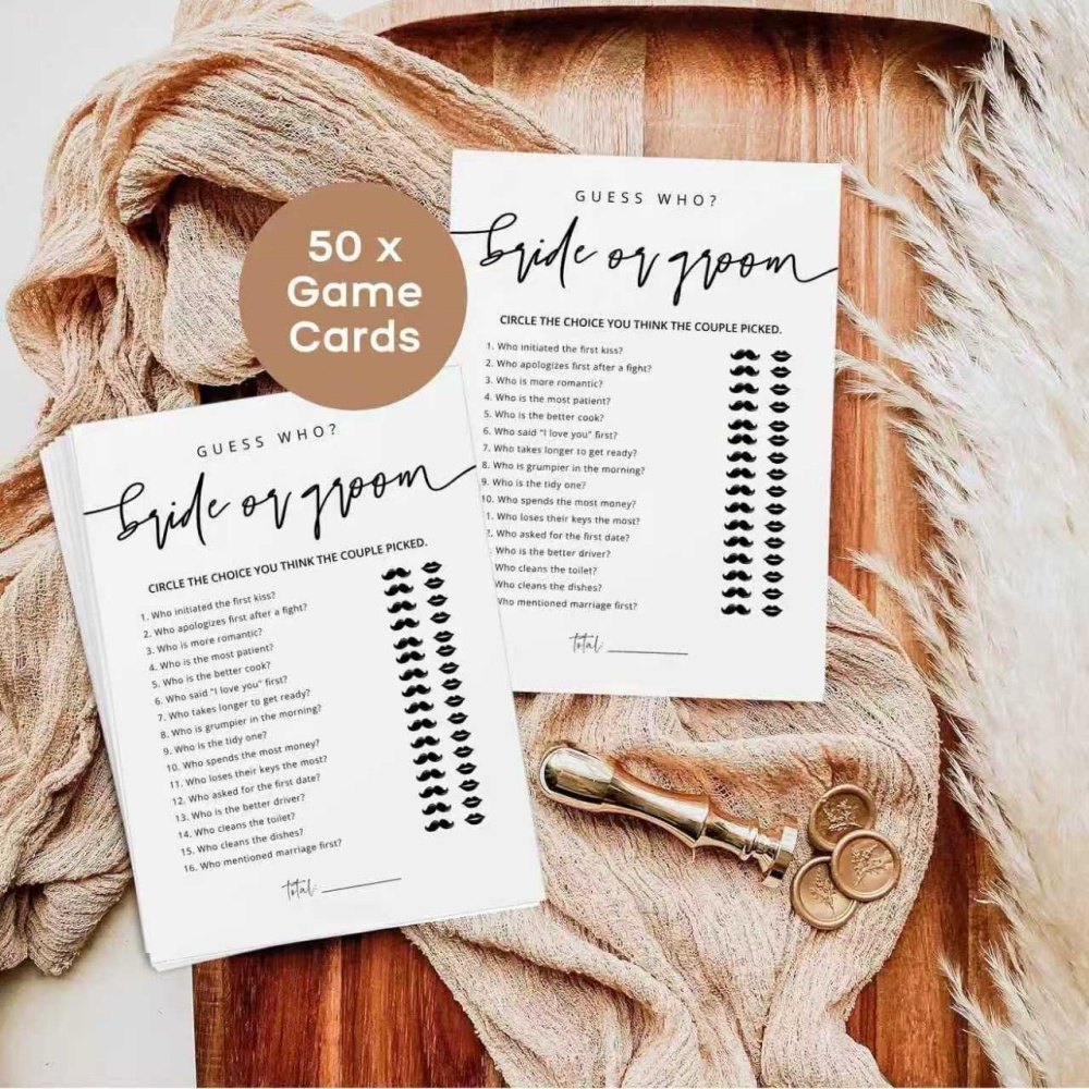20 cartes de jeu de mariage am - Party Games Bridal Shower avis et prix